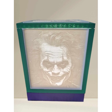 Lampe carrée lithophanie design joker